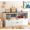 Kids Toy Organizers and Storage, Multifunctional Storage Cabinet Toy Chest with Blackboard, 4 Drawers and 2 Cubbies, Bookshelf 1