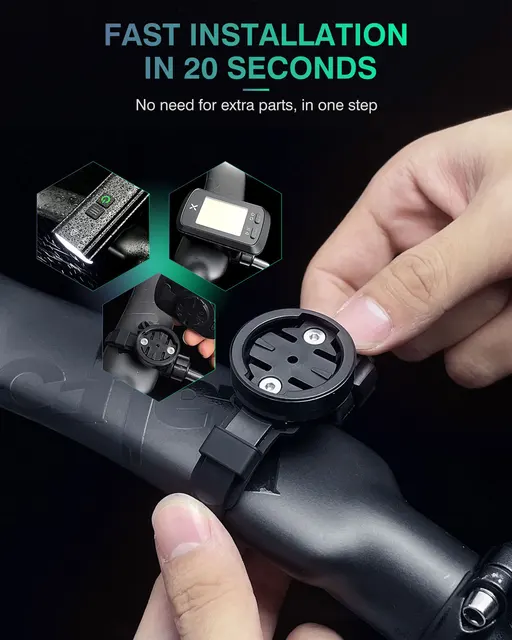 Supporto Bici Per Computer E Luci - Attacco Manubrio Per Garmin, GoPro - Foto 3