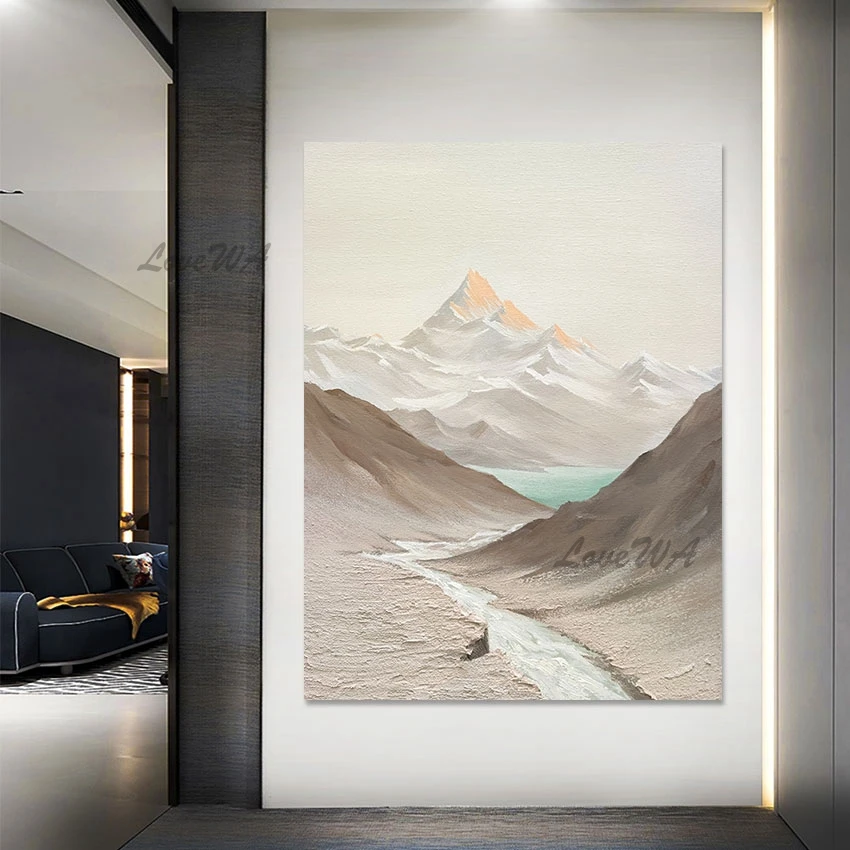 

Mountain Scenery Canvas Artwork Frameless Wall Hanging Pictures Abstract Art Landscape Painting Decor For Living Room Modern