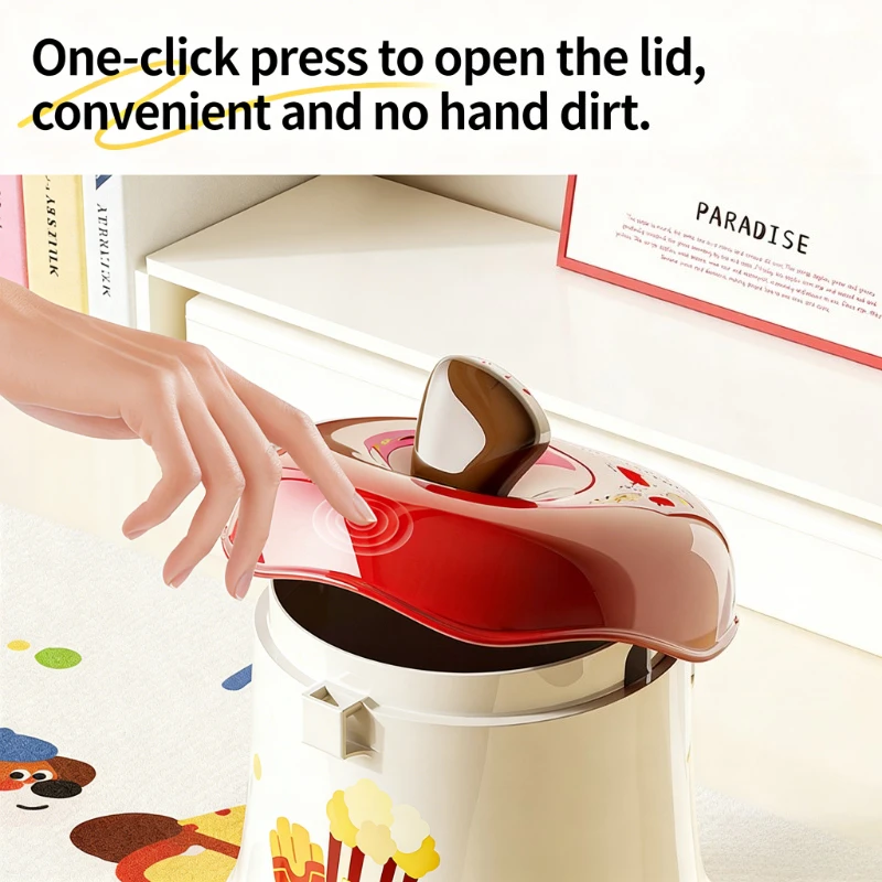 데스크탑 쓰레기통 미니 귀여운 쓰레기 바구니 가정용 쓰레기통 뚜껑이 있는 보관함 사무실 침실 기숙사용 보관함