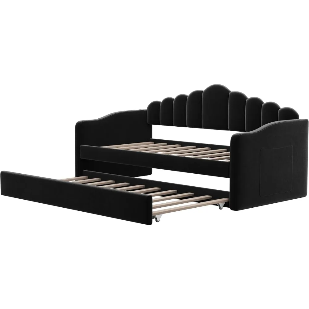 Velvet Twin Daybed with Trundle 5