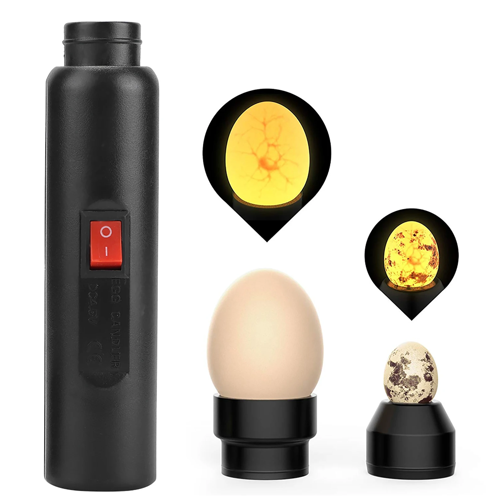 LED Light Egg Candler Tester Mini Cool Light Egg Candling Lamp Growth Inspection For Experiment Exclusive EU Plug 100-240V
