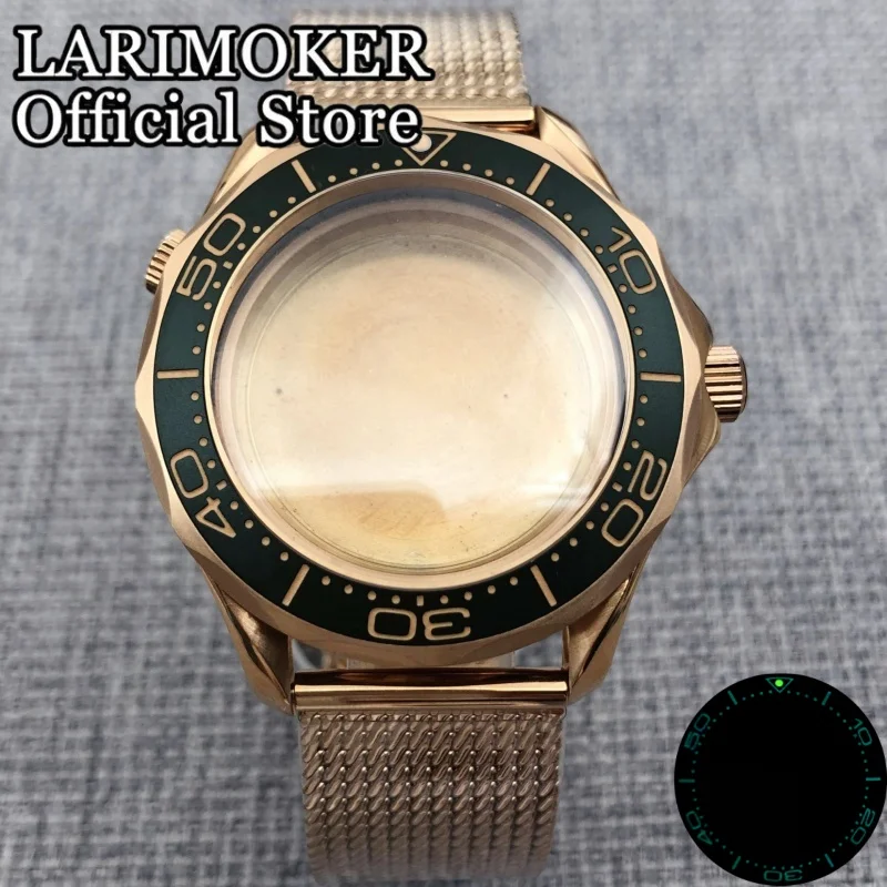 LARIMOKER 41mm Saphirglas Edelstahl Bronze Uhrengehäuse mit Armband passend für NH35 Mingzhu Miyota PT5000 Automatikwerk – Detail 14