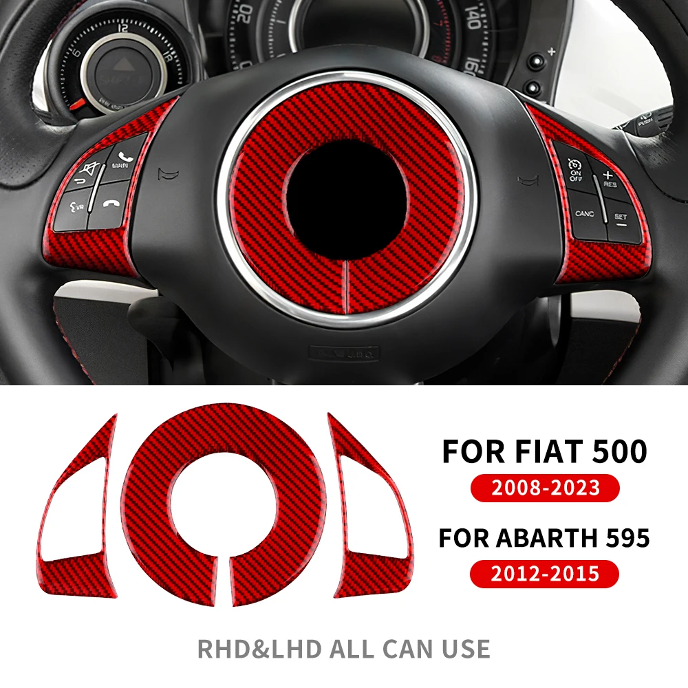 Accessori Interni Per Fiat 500 Per Abarth 595 2012 2013 2014 2015 2016 2017 2018 2019 2020 2021 2022 2023 AC Trim Morbido Adesivo In Fibra Di Carbonio Decorazione Interna (Size : Red Type 2