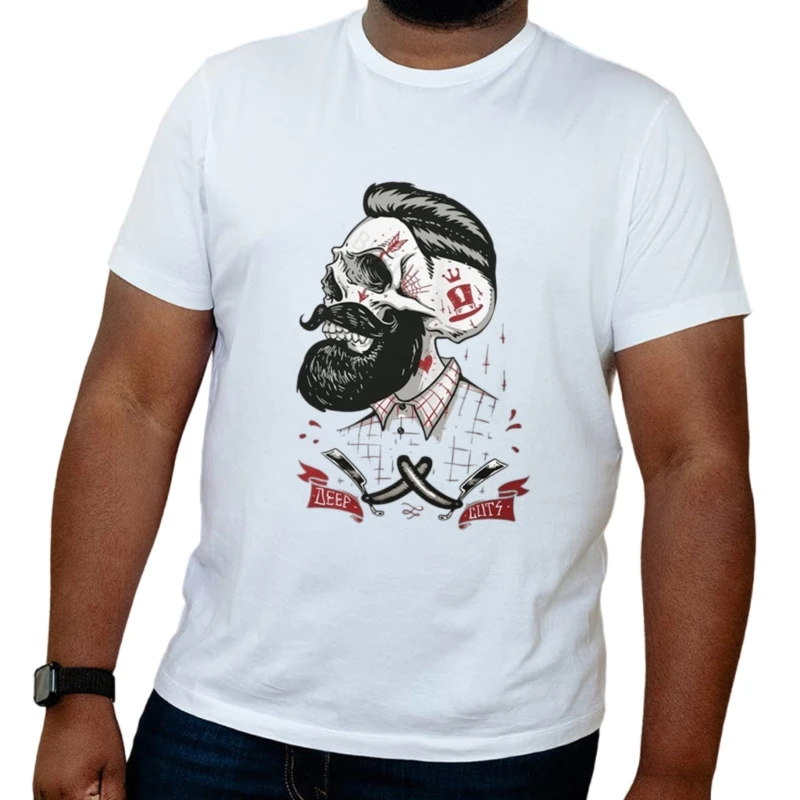 Machine Barber Shop Tattoo Beard Cotton T-Shirt - Image 5