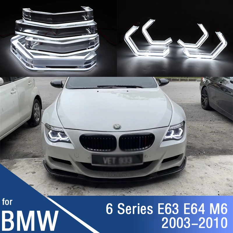

for BMW 6 SERIES E63 E64 630Ci 630i 645Ci 650i M6 2003-2010 LED Crystal M4 Iconic Style Angel Eyes Light
