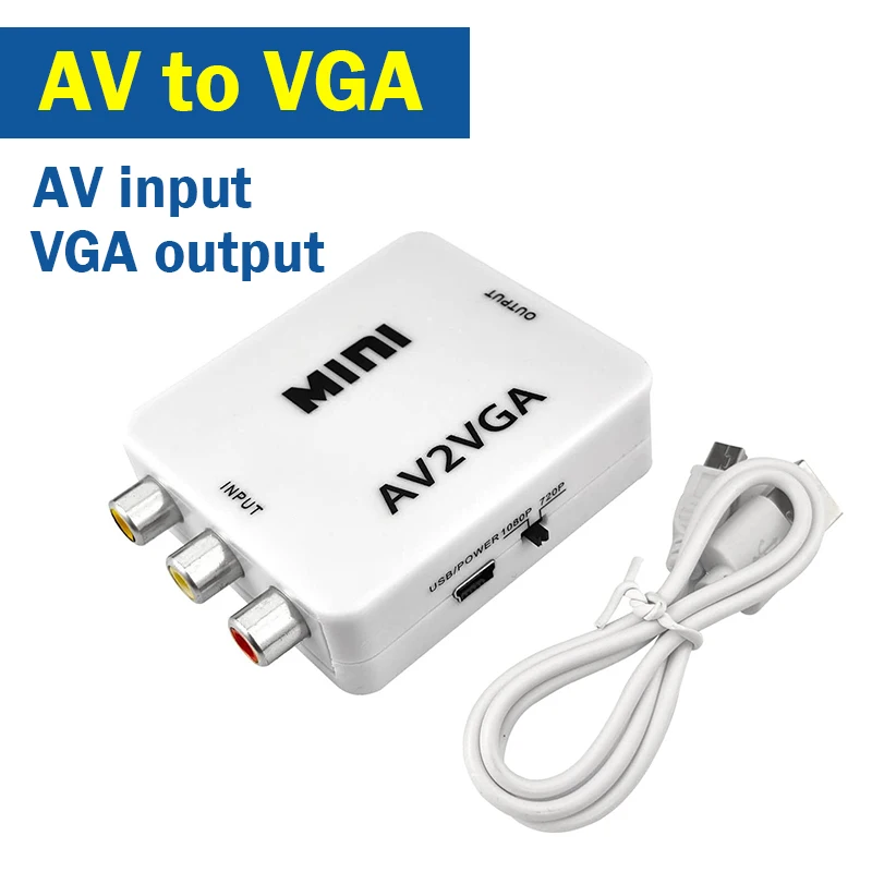 High-Resolution Mini HDMI to VGA with Audio Out Adapter