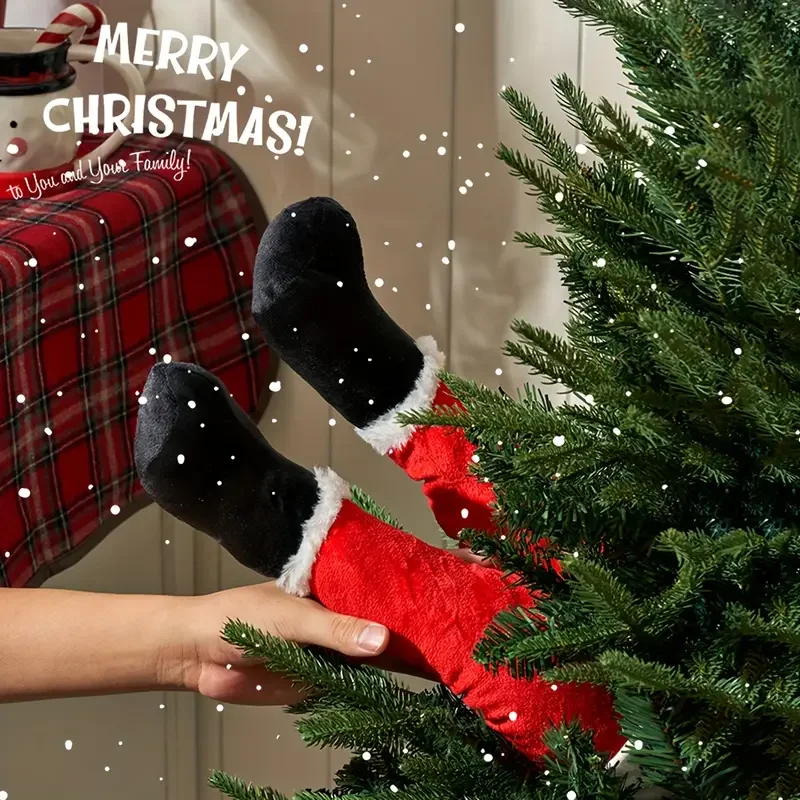 Christmas Plush Elf Leg Ornaments for Tree Door Holiday Decor