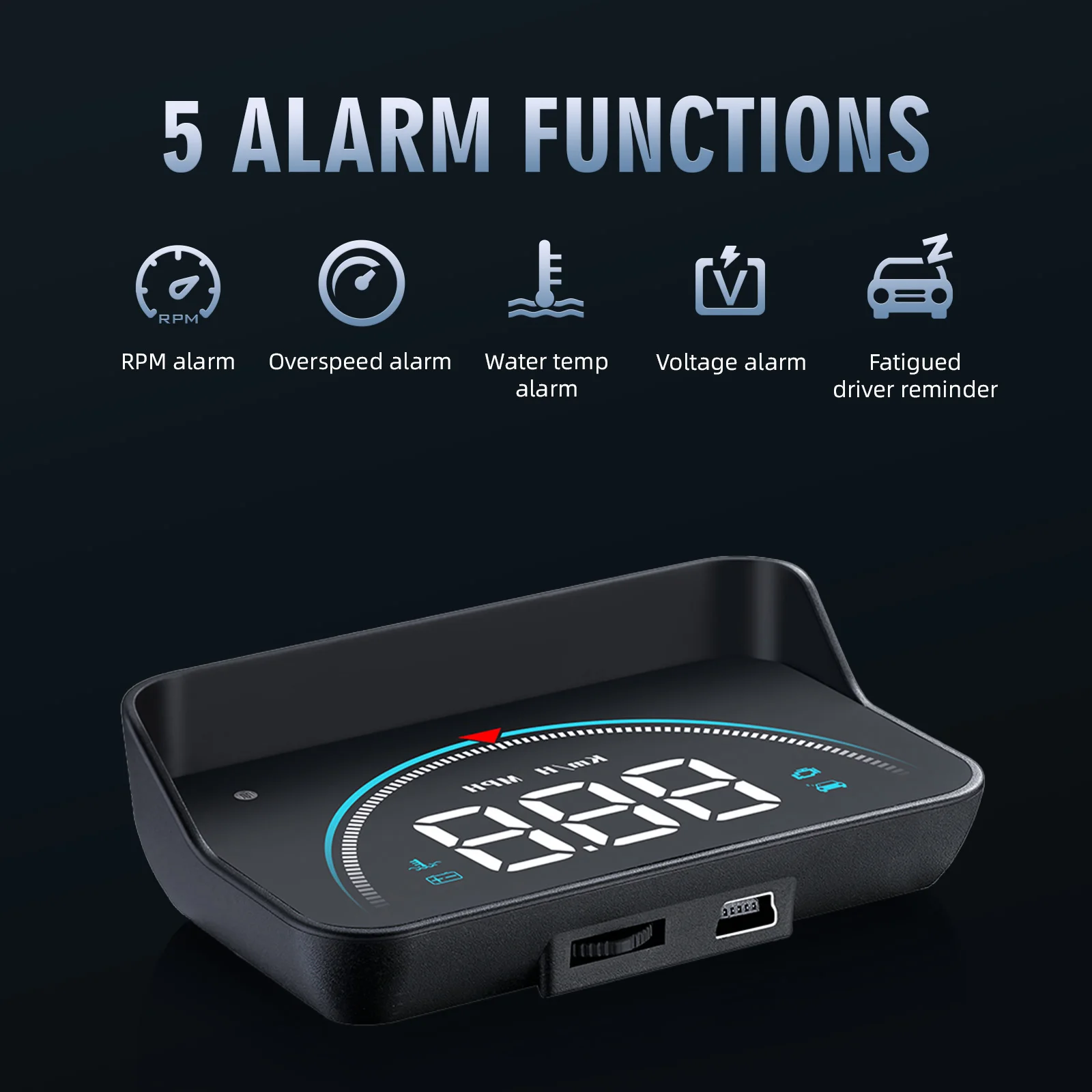 Smart Car HUD: Digital Head-Up Display Speedometer & Windshield Projector with Water Temp, Voltage, and Overspeed Alerts