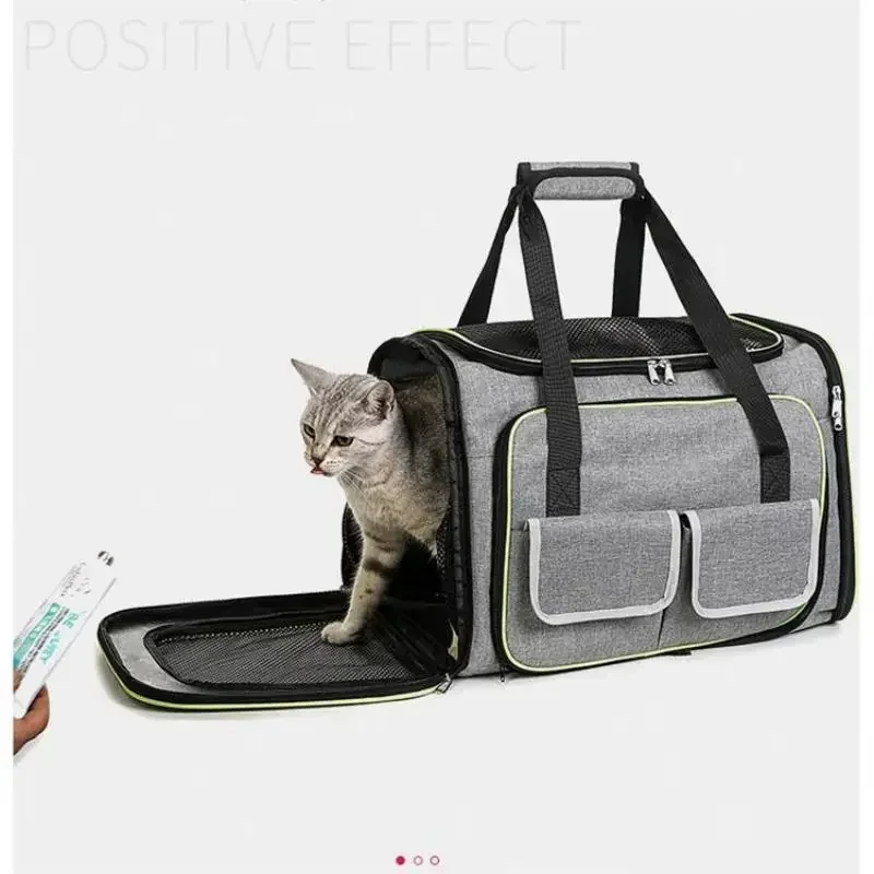 Mochila portátil para gatos, bolsa de viaje plegable y extensible para mascotas, transportador transpirable aprobado por aerolínea para mascotas, accesorios para perros y mascotas 2