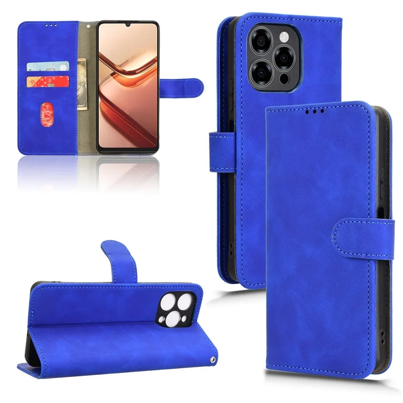 Premium PU Leather Wallet Flip Case with Card Holder and Stand Feature