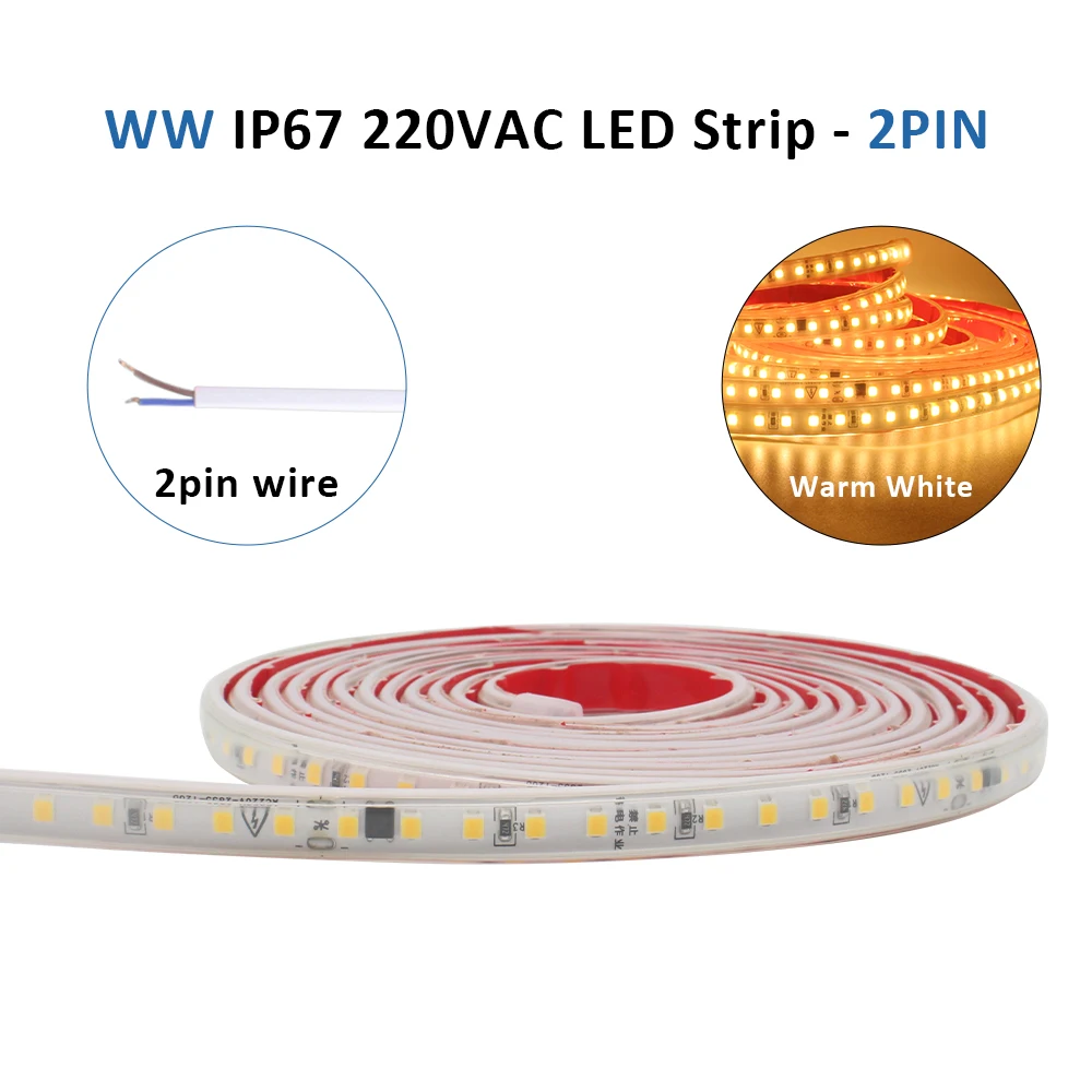 Waterproof Flexible LED Strip Light - Warm & Cool White, Multiple Lengths