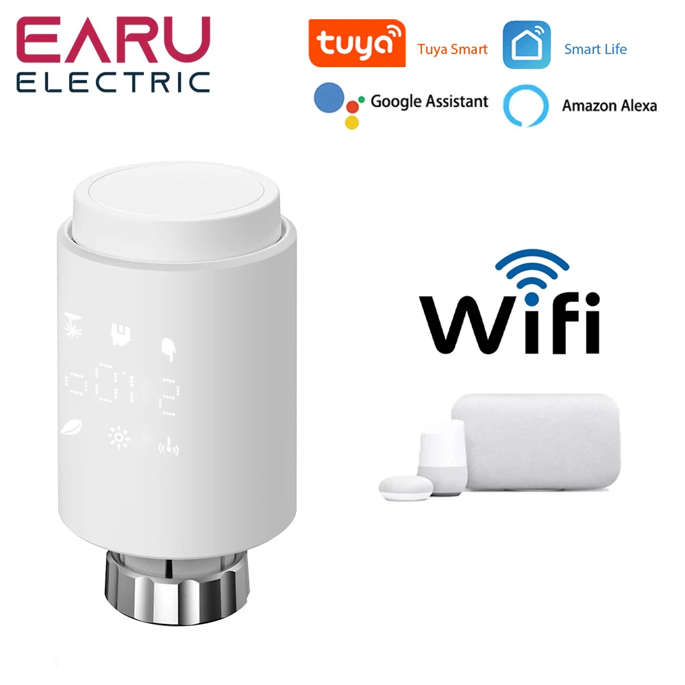 Tuya Inteligente Wifi Atuador Termostático do Radiador Trv Programável Valve App Controle Remoto Controlador de Temperatura Suporte Alexa
