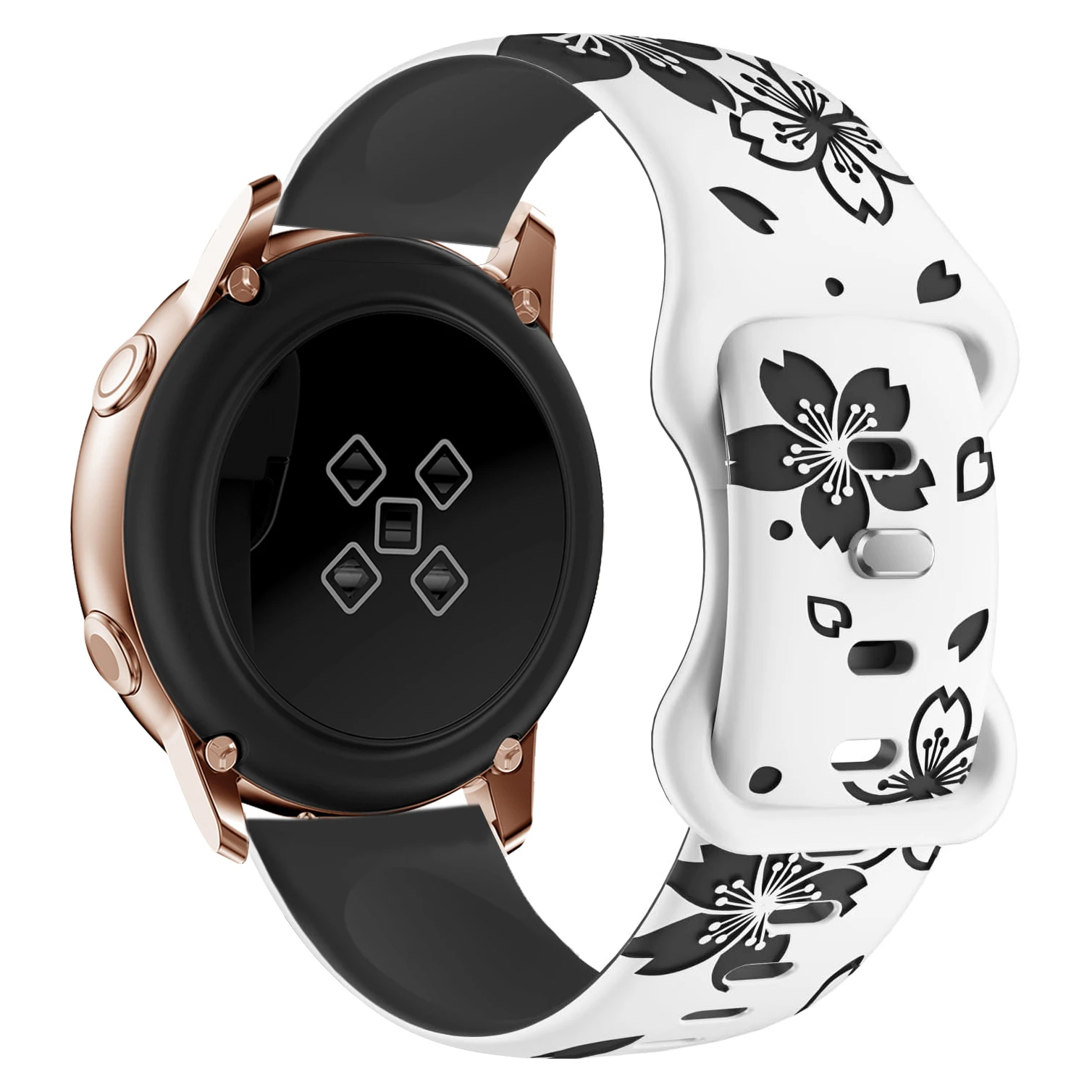 Elegant Women's Floral Soft Silicone Wristband - 20mm Universal Strap
