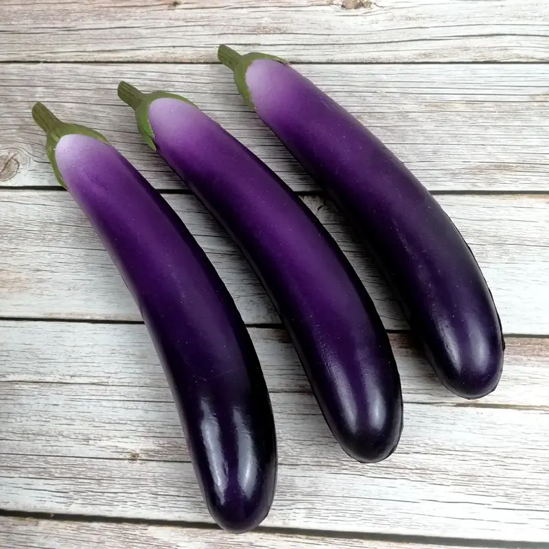 PU High Simulation Eggplant Model Artificial Decorations Kitchen Decoration Props Foam Artificial Vegetables