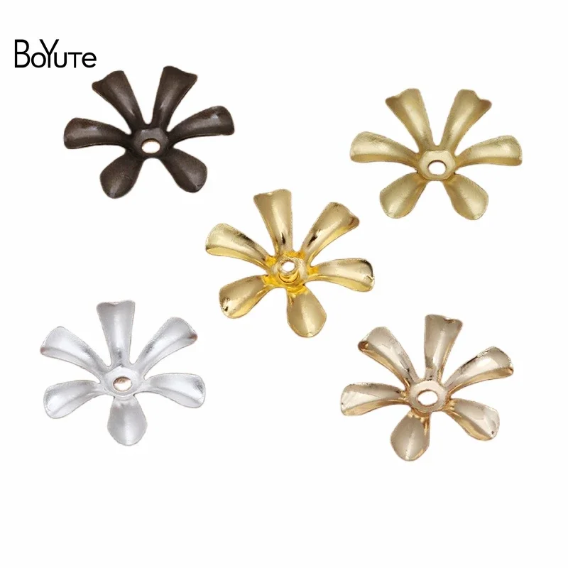 

BoYuTe Jewelry Making Supplies (200 Pieces/Lot) 13MM Metal Brass Stamping Flower Bead Caps Diy Flower Jewelry Accessories