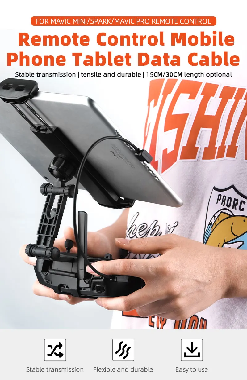 Description Picture 2 of itemOTG Data Cable for DJI MAVIC MINI/SPARK/MAVIC PRO Drone Remote Controller to Phone Tablet Cable for iPhone iPad Samsung Tablet