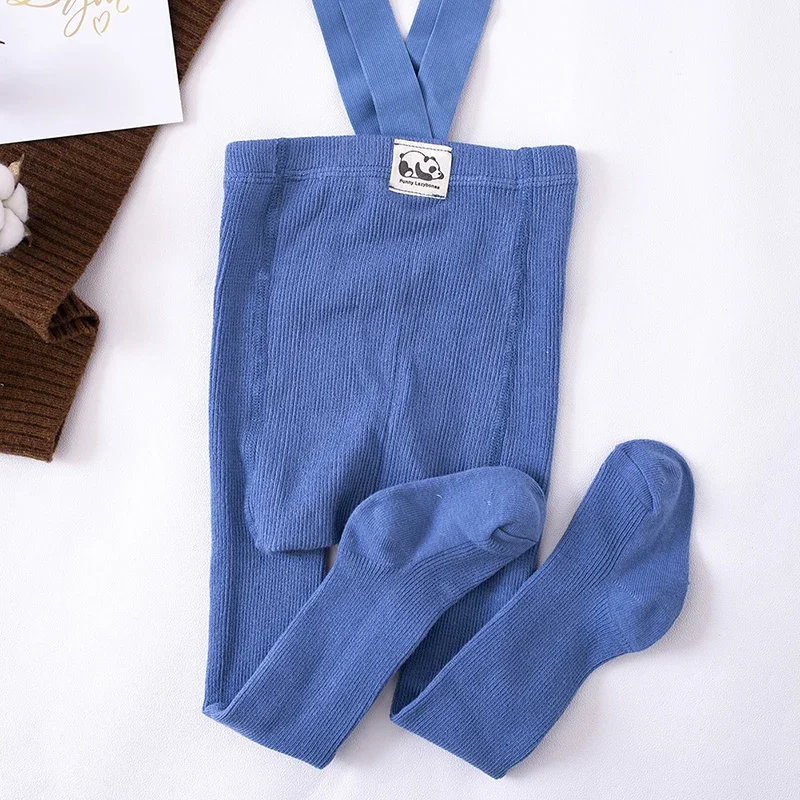 Cotton Baby Pantyhose Newborn Infant Pants High Waist Cross Straped Baby Leggings Boys Girls Pants