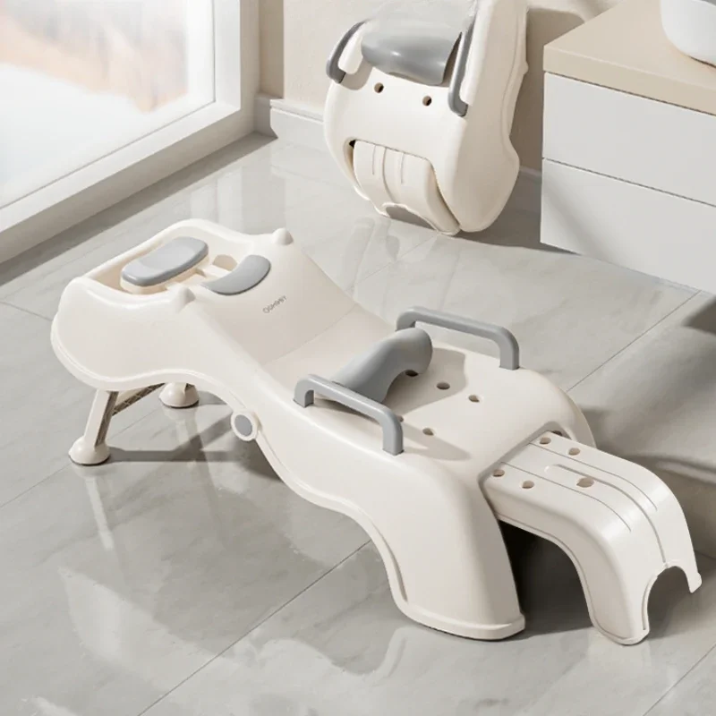 

Sink Hair Wash Shampoo Chairs Big Folding Children Bed Shampoo Chairs Lounge Comfort Fotel Fryzjerski Salon Furniture QF50SC