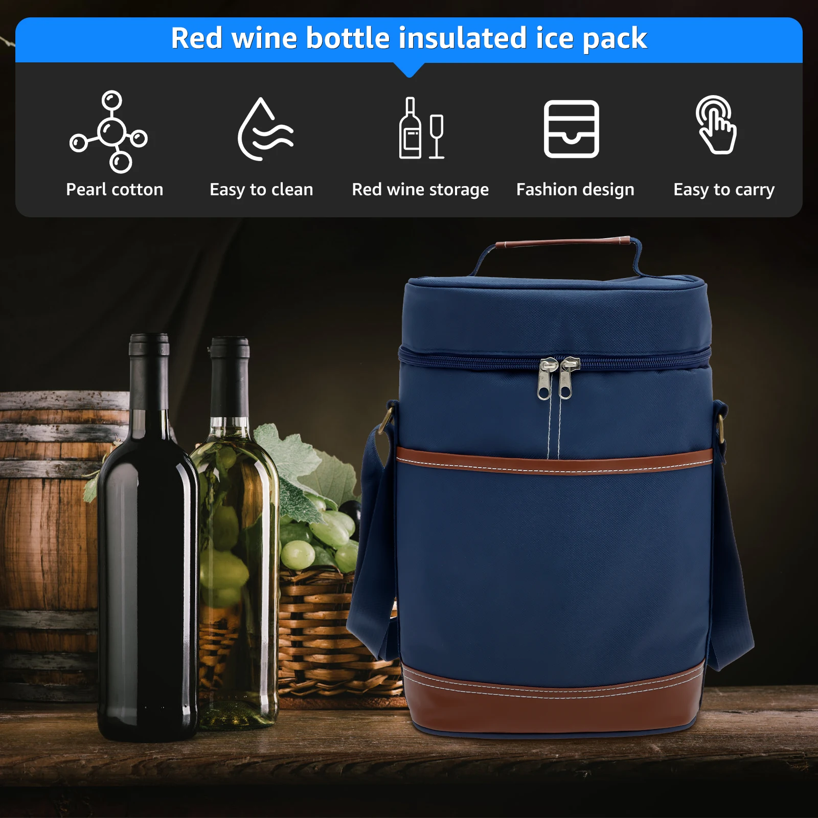 Cooler Wine Bottle Insulated Bag for Wine Thermal 2 Drink Bottle Beer Outdoor Portable Carrier Cooler Totes for Outdoor Party