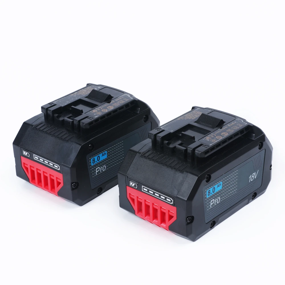 Two Packs 18V 8.0Ah Lithium-Ion Battery for GBA18V80 Akku for Bosch 18 Volt  MAX Cordless Power Tool Drills, Free Shipping