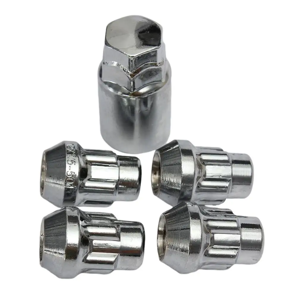 12x1.5mm Locking Alloy Wheel Lock Bolts 60Deg Tapered Security Nuts with Key