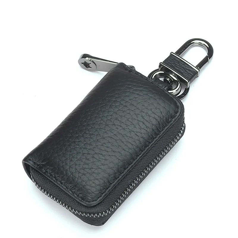 

Fashion Leather Car Key Bag Unisex Crocodile Print Zipper Keys Housekeeper Cow Split Leather Key Organizer Case Wallet