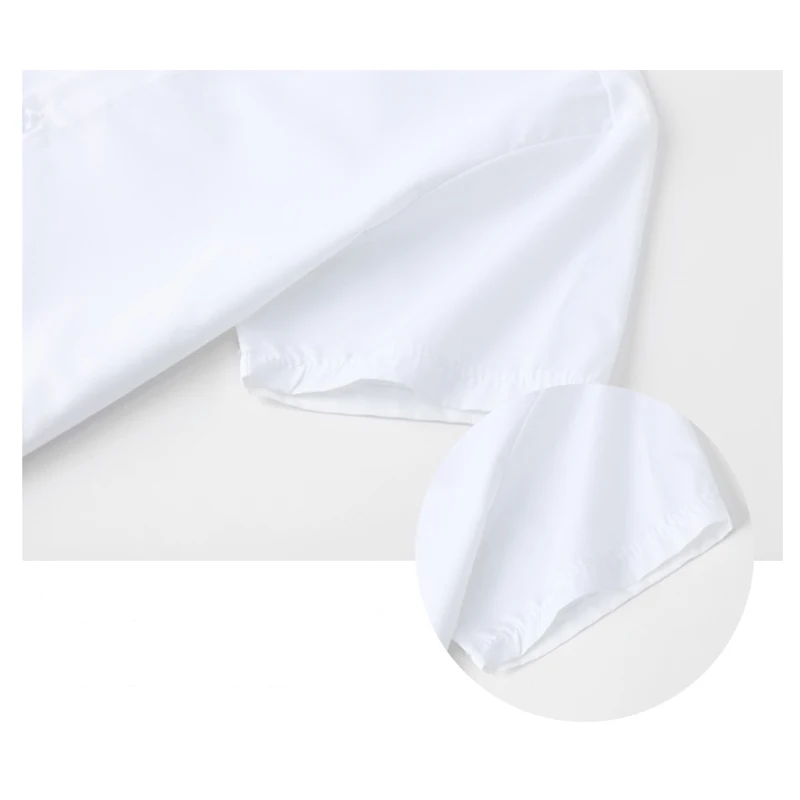 Children's White Shirt Boys' Short Sleeves Middle School Student Blue Tops Summer Performance Graduation Primary School Uniforms