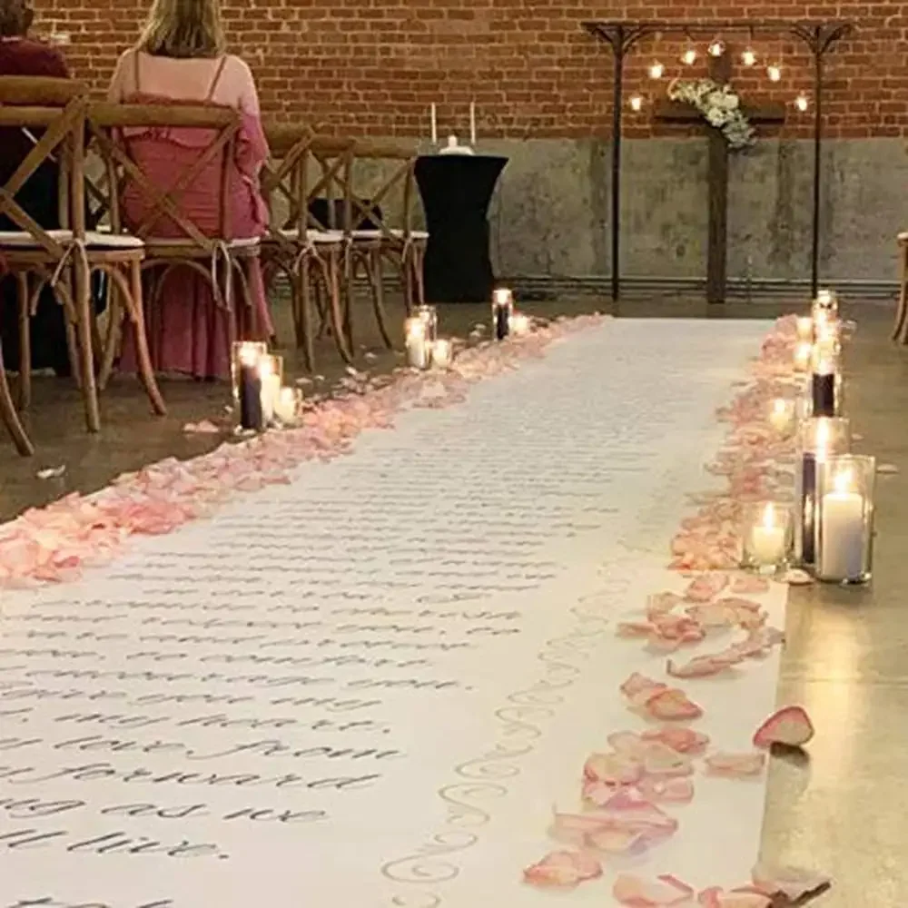 Wedding Aisle Runner 54" Wide by 60' Long Add Your Vows Bible Verse Lyrics