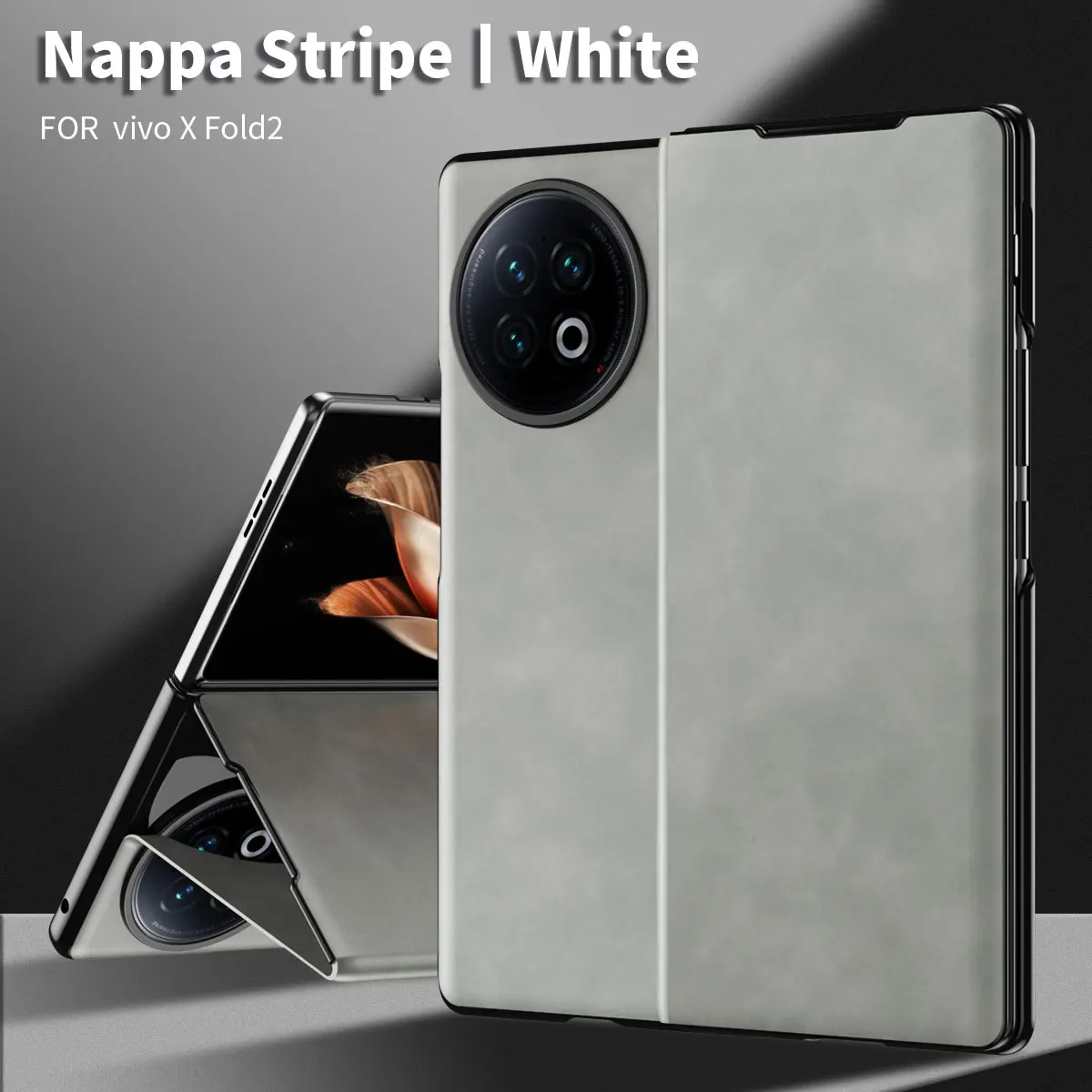 

For vivo X fold 2 Magnetic Nappa leather case For Vivo X Fold 2 5G 360 Full Protection Shockproof Anti-Drop Stand Case Cover