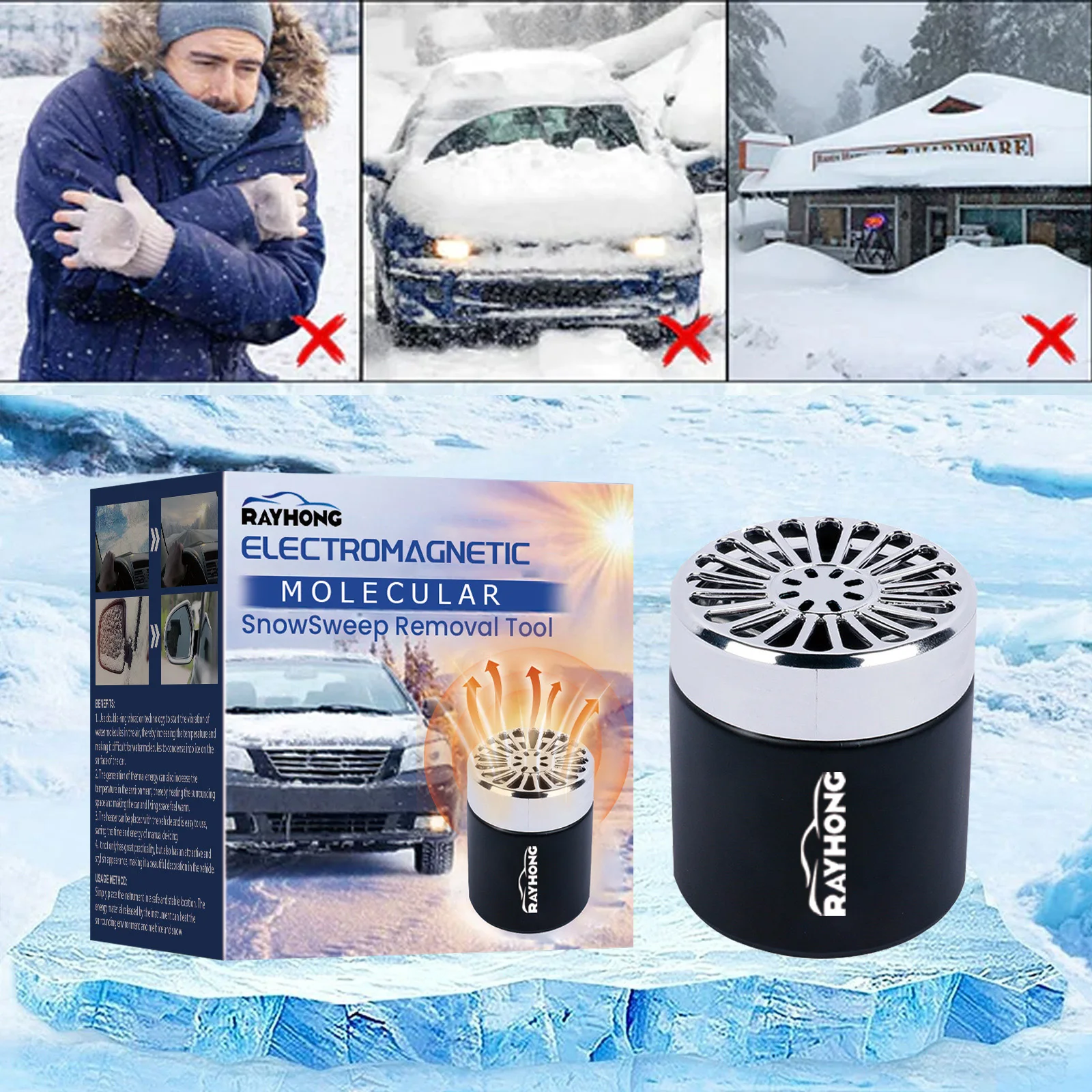 Window Defroster Easy Defrosting Portable Plc Car Microwave Molecular Deicer Applicable To Automobile Glass Defroster Auto Parts