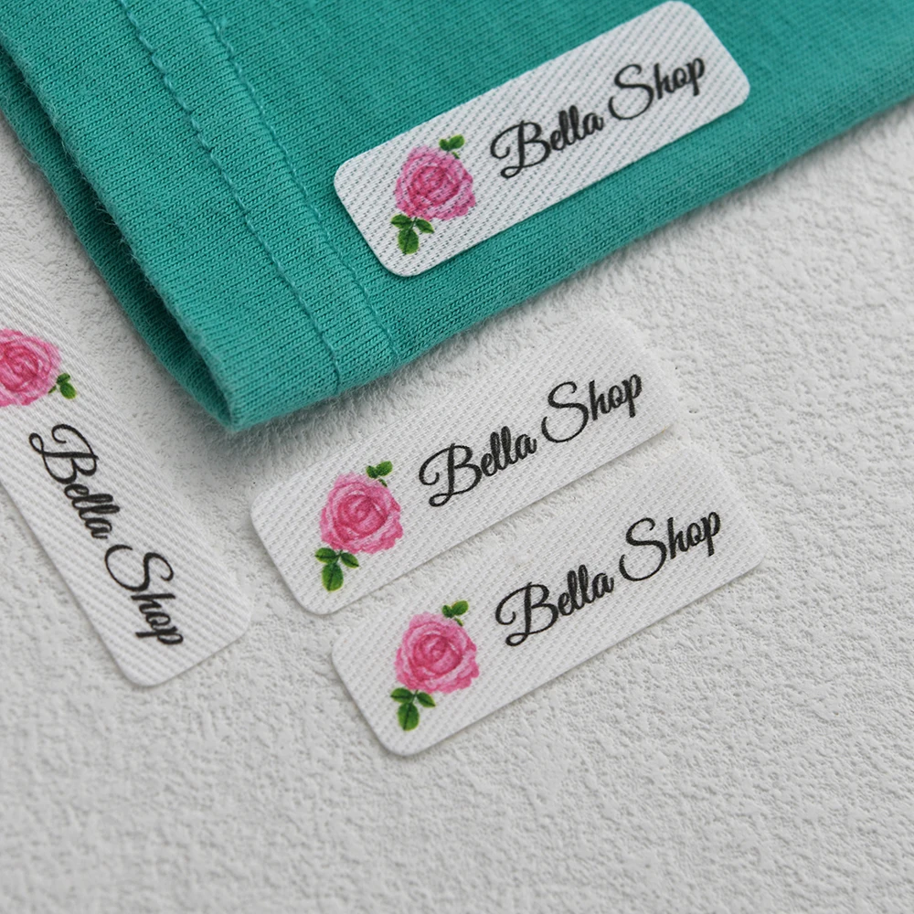 맞춤형 개인 맞춤형 면 라벨 - 둥근 모서리 40x12.5mm 98개/세트 (다리미 접착 및 바느질 부착) 의류, 홈 데코, DIY 공예용