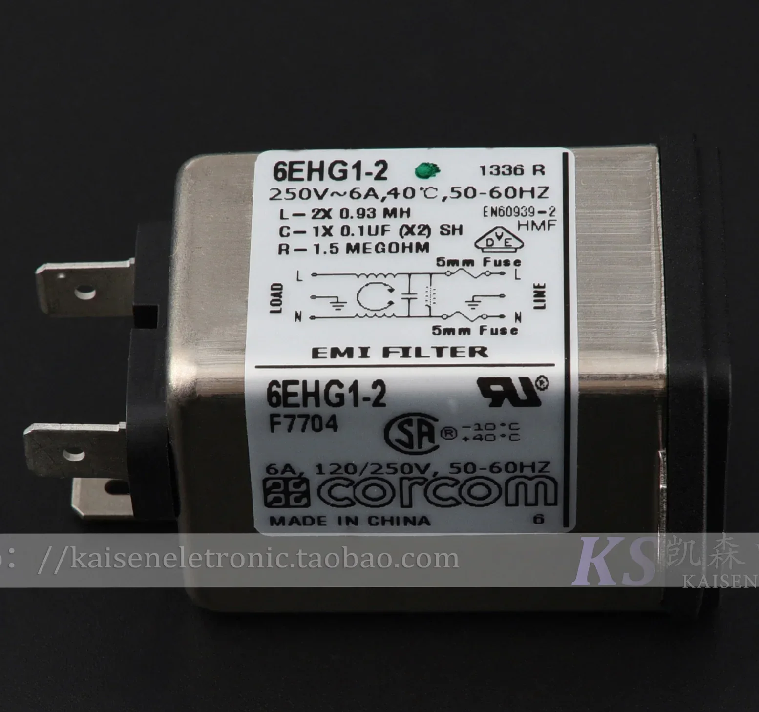 6EHG1-2 F7704 Low Leakage Current 6609116-3 Medical Equipment Corcom Safe Seat 6A Filter