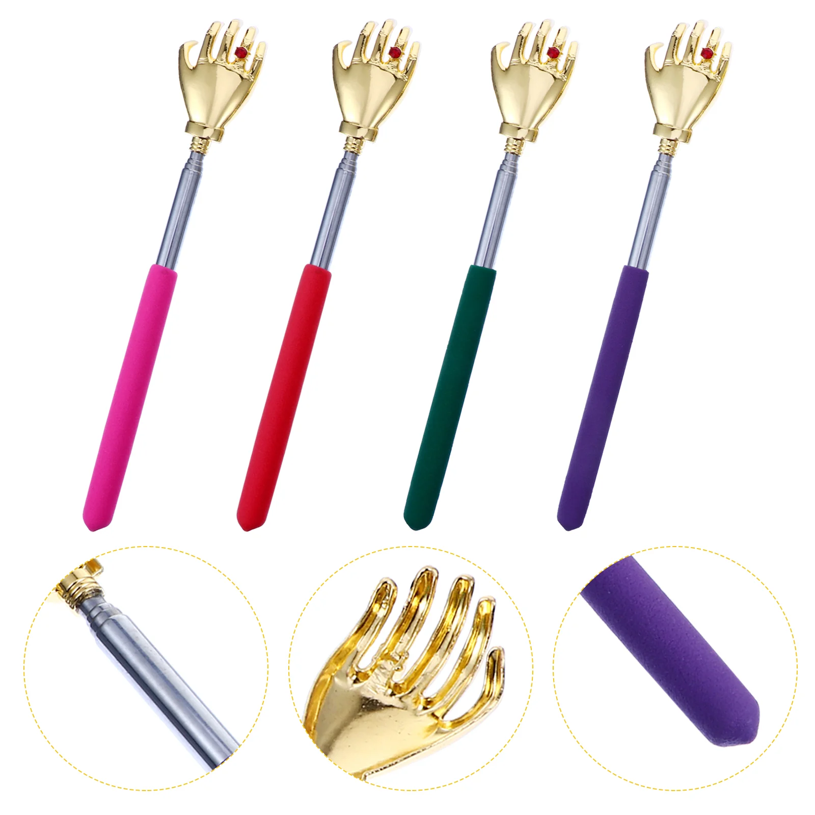 

Scratcher Back Scraper Scratching Stick Telescopic Metal Bear Claw Itching Device Retractable Handle Neck Massager
