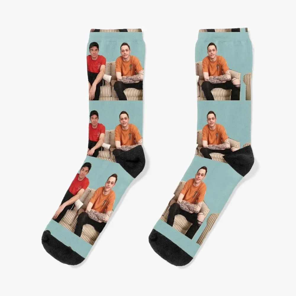 

John Mulaney and Pete Davidson Lounging Together Socks gym Running cycling anime Boy Child Socks Women's