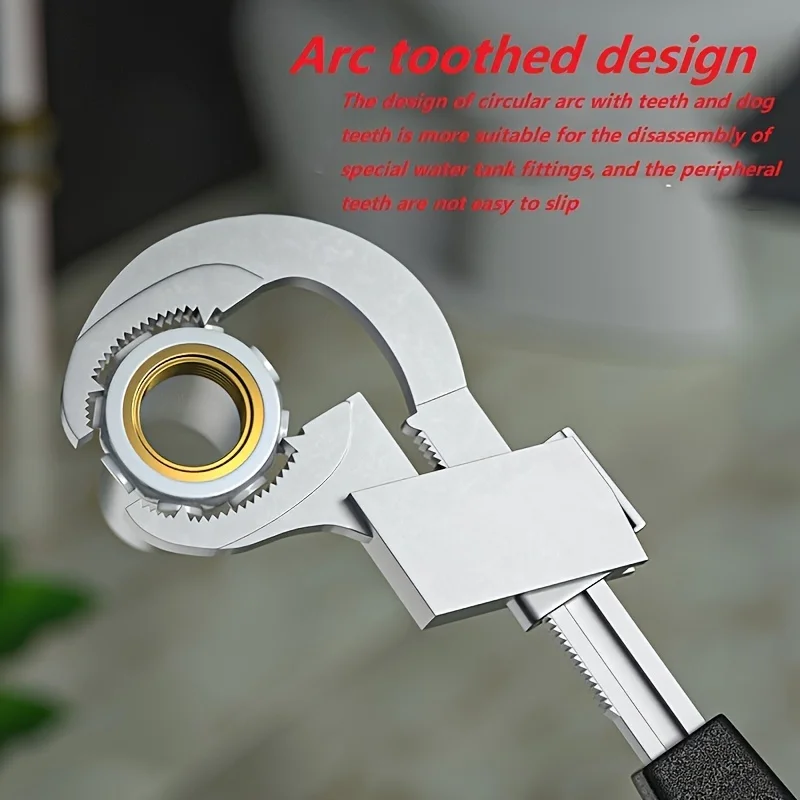 AIRAJ Adjustable Bathroom Wrench Opening Spanner Sink Pipe Wrench For Faucet Sewer Water Pipe Plumbing Faucet Wrench Repair Tool 6