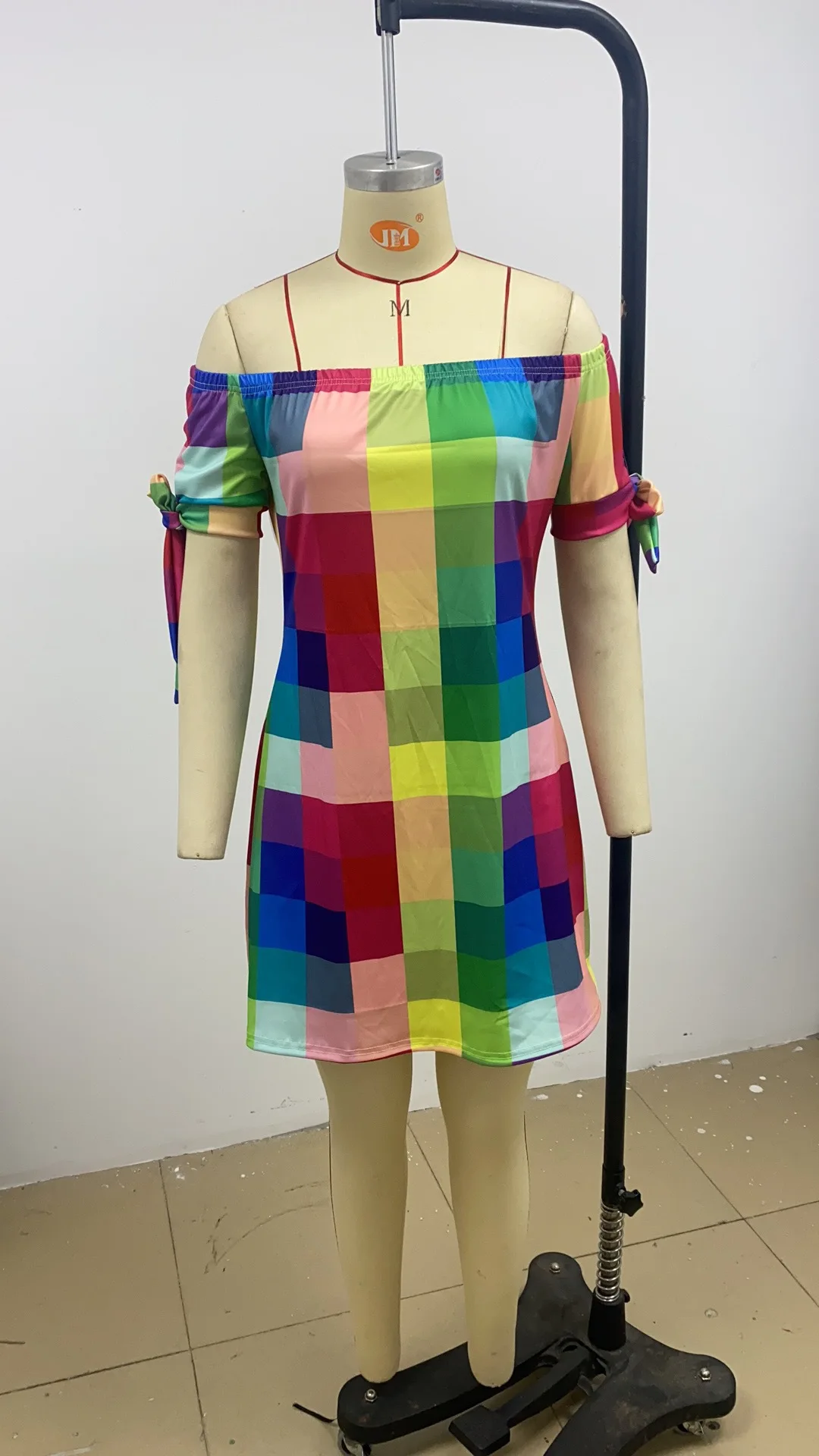 Vestido Estampado Sexy A La Moda Para Mujer, Vestido Acampanado De Manga Corta Con Hombros Descubiertos, Minivestidos Con Hombros Descubiertos Para Mujer - details 38