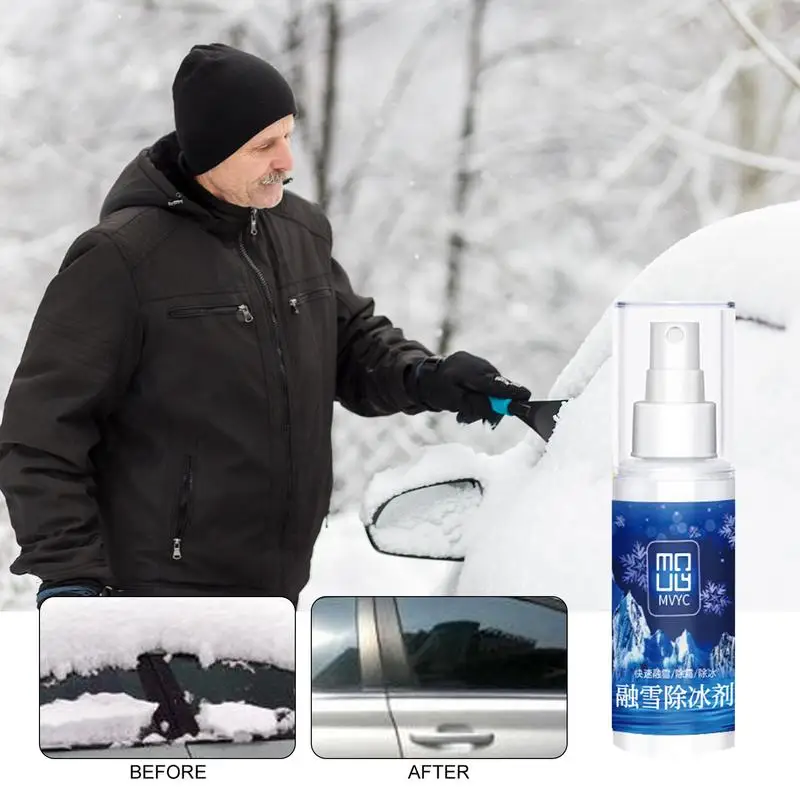 

100ml Windshield Deicer Spray Car snow melting agent Defroster Auto Deicing defrosting liquid Fast Acting Spray Protective Car