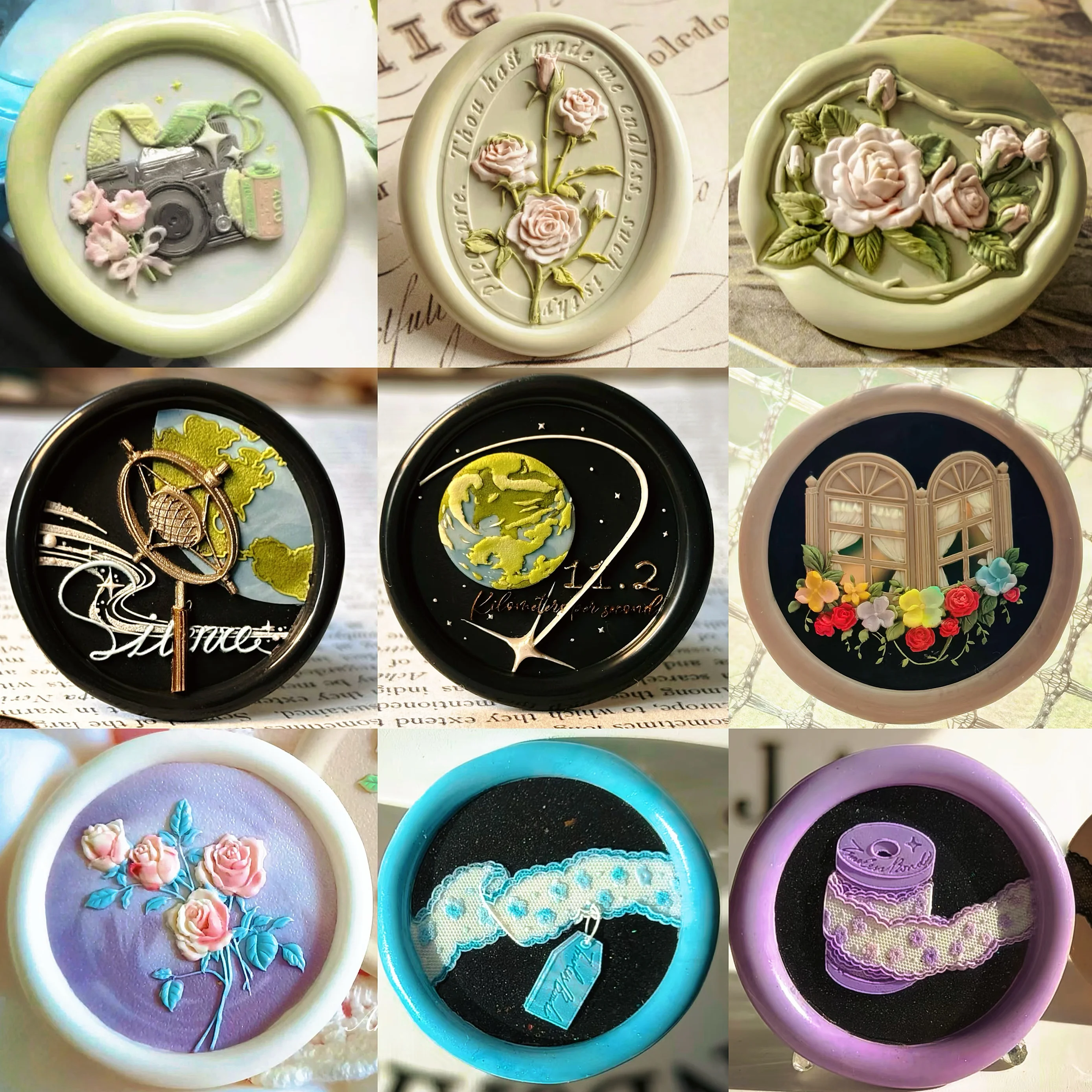 Bronze Metal Eming Stamp  Peony  Knot Series Handmade Color DIY Wax Sealing Stamp Eonal Busin Supplies