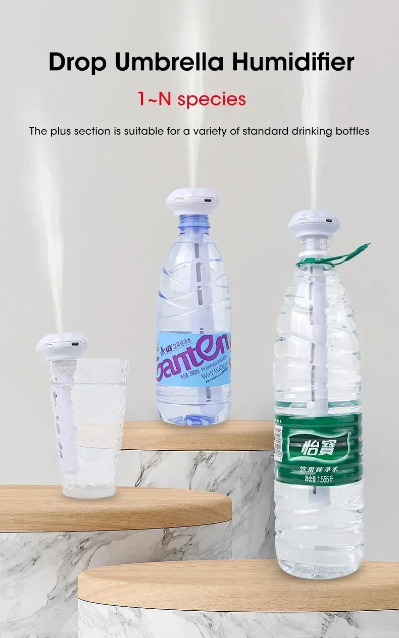 Description Picture 2 of itemMini Air Humidifier No Water Bottle Needed Adjustable Length Quiet and Convenient Recharge Humificador for Office Bedroom Car