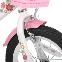 JOYSTAR Little Daisy Vélo pour enfants pour filles de 2 à 7 ans, vélos avec siège de vélo de poupée et banderoles, vélos avec drapeau et plaque d'immatriculation 3