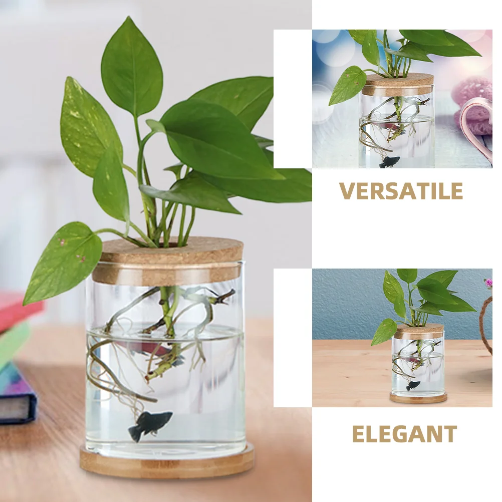 6 Pcs Plant Terrarium Micro Landscape Vase Wall Planter Cork Lid Supplies Hanging for Bottles Light Brown Hydroponic Ball Lids 3