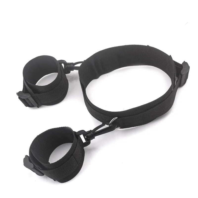 Neck Collar Fetish to Hand Restraint Wrist cuffs Slave 3 RING LEASH Harness Bondage Adult fetish Sex Game_voghion.com