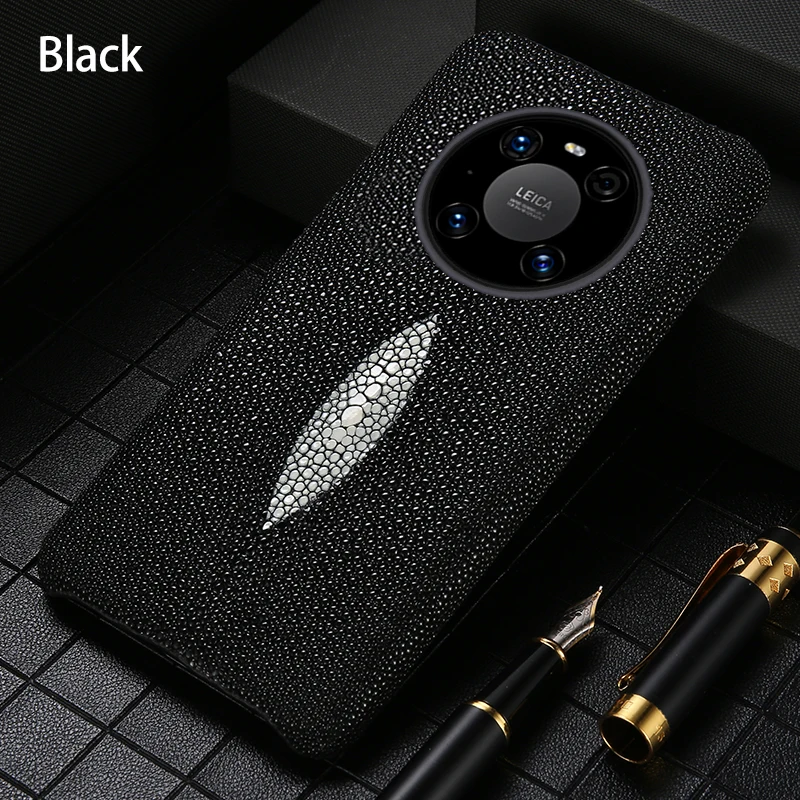 Premium Genuine Stingray Leather Phone Case - Elegant and Durable Design