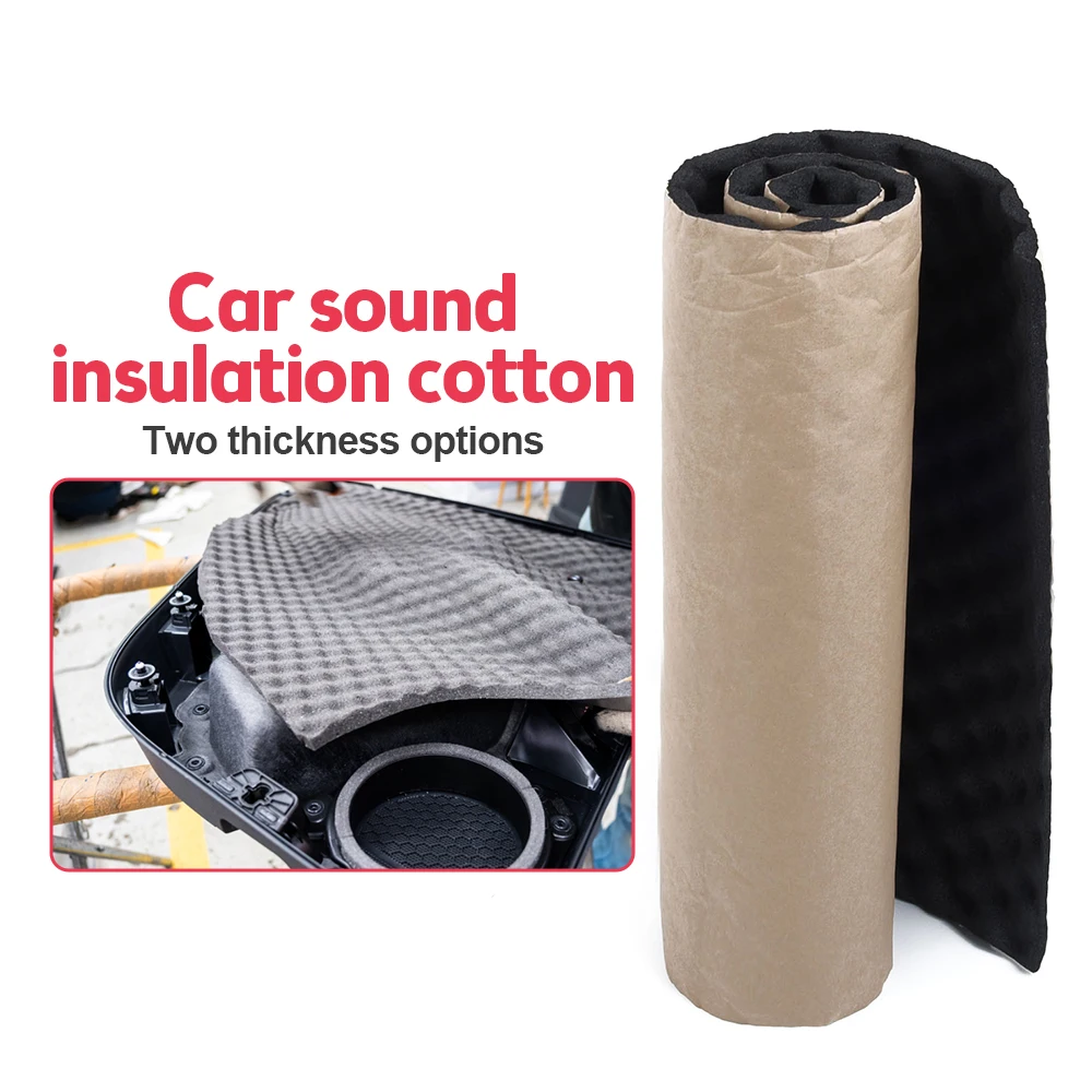 Insonorisation de voiture insonorisant anti-bruit coton auto-adhesif  isolation thermique, 1 rouleau 200 cm x 50 cm, 5 mm, modele : noir 21