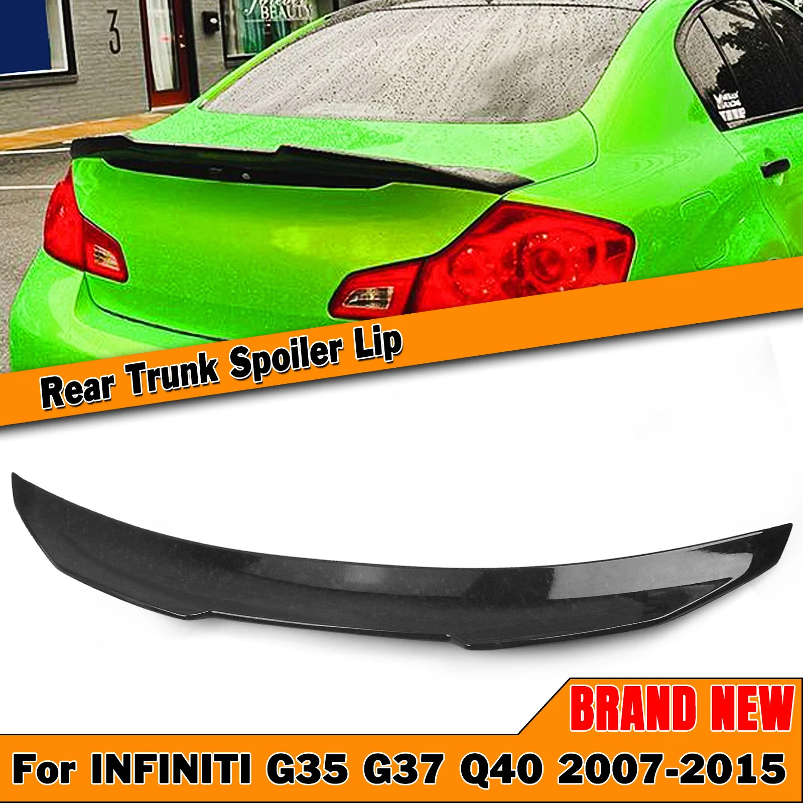 RearTrunkLidSpoilerWingSplitterLipForInfinitiG37G25Q402007
