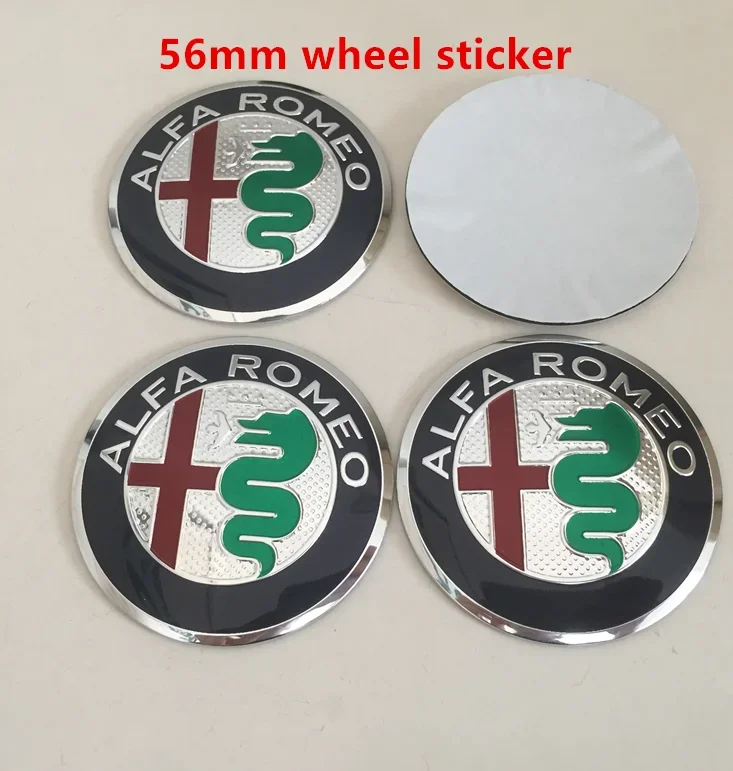 Set of 4 Car Emblem Wheel Hub Center Cap Badge Covers - 56mm, 60mm, 65mm Size Options