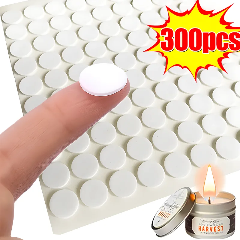 300/100pcs Candle Wick Stickers Wax Fixed Base Holder Heat Resistance Double-sided Stickers for Gypsum Candle Making Supplies
