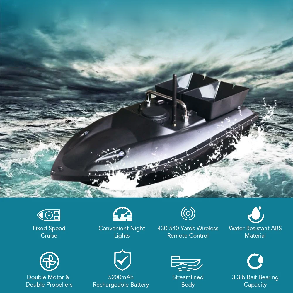 GPS Fishing Bait Boat w/ 3 Bait Containers Automatic 400-500M Remote Range Fishing Accessories Sea Ftackle fishing accessories fishing tackle fishing tool