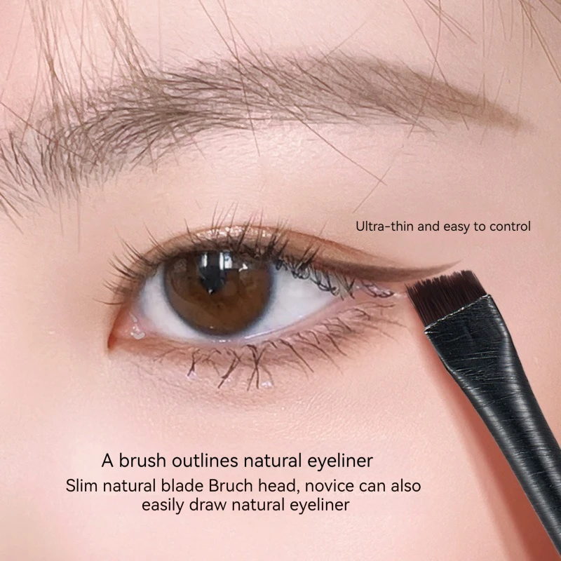Makeup Brush Set 3PCS Eyeliner Eyebrow Contour Makeup Brush Soft Fiber Comfortable Grip